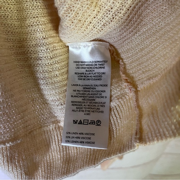 Anthropologie Floral‎ Linen Blend Knit Sweater Size Medium - Picture 3 of 5
